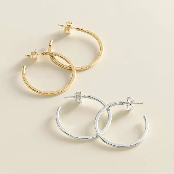 James Avery Artisan Jewelry Earrings-Classic Hammered Hoops