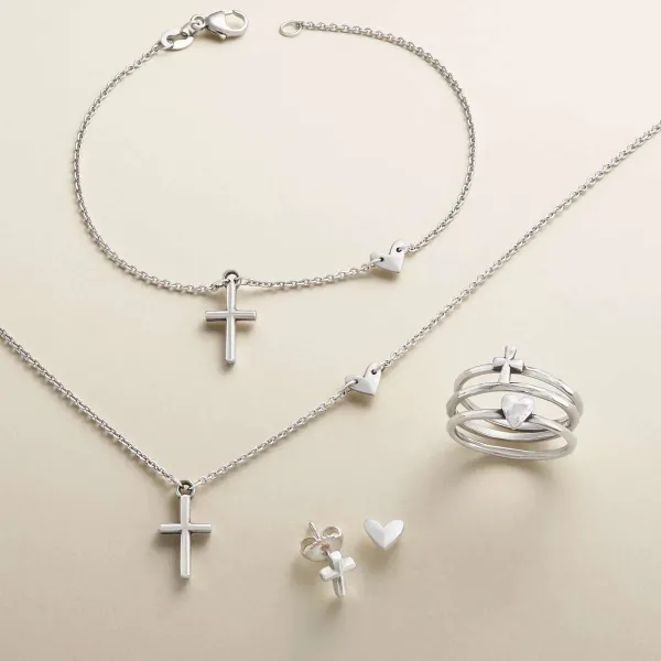 James Avery Artisan Jewelry Rings-Faith And Love Ring Set