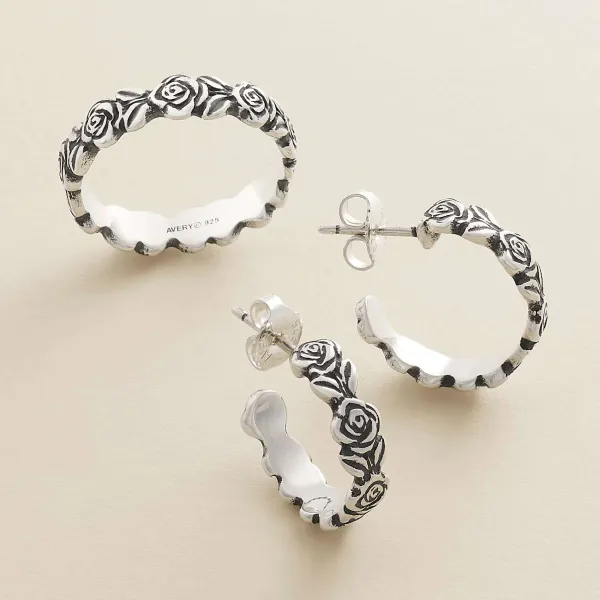 James Avery Artisan Jewelry Earrings-Rose Hoops