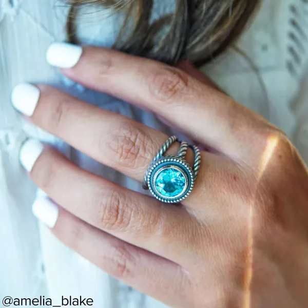 James Avery Artisan Jewelry Rings-Twisted Wire Gemstone Ring